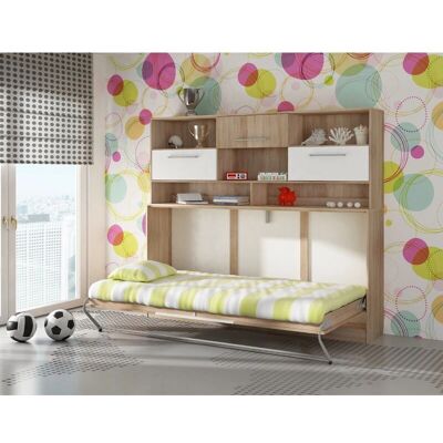 AKL FURNITURE PRIVATE Lit Mur Sonoma Chêne Blanc - Design Économiseur d'Espace - Publicité AKL FURNITURE PRIVATE Lit Mur Sonoma Chêne Blanc - Design Économiseur d'Espace - Publicité