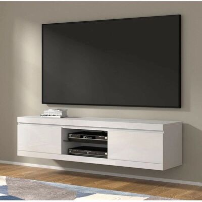 Mueble de TV Blanco - 180x40x46 cm - Montaje en pared o suelo Mueble de TV Blanco - 180x40x46 cm - Montaje en pared o suelo