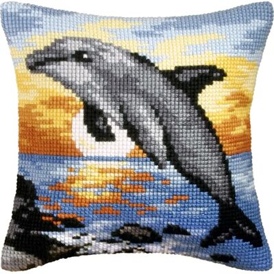 Buttinette Dolphin Sunset Cross-Stitch Kit - 40x40 cm Buttinette Dolphin Sunset Cross-Stitch Kit - 40x40 cm