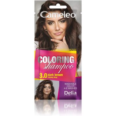Cameleo Dunkelbraun Coloring Shampoo - Shampoo, Haarfarbe, Temporär, Einfach zu verwenden Cameleo Dunkelbraun Coloring Shampoo - Shampoo, Haarfarbe, Temporär, Einfach zu verwenden