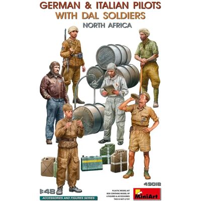 Mini Art 1:48 German & Italian Pilots with Arab Soldiers - WWII North Africa Mini Art 1:48 German & Italian Pilots with Arab Soldiers - WWII North Africa