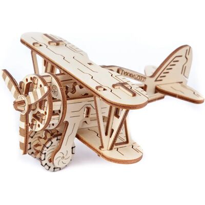 Wooden City WR304 Puzzle - 3D Drewniany Biplan - 63 elementy - Model samolotu Wooden City WR304 Puzzle - 3D Drewniany Biplan - 63 elementy - Model samolotu
