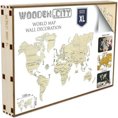Wooden City WM503 Puzzle - 3D Holzkarten - XL Weltkarte Wooden City WM503 Puzzle - 3D Holzkarten - XL Weltkarte