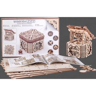 Tajemnicze pudełko Wooden City Puzzle 3D - 176 elementów Tajemnicze pudełko Wooden City Puzzle 3D - 176 elementów