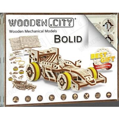 Wooden City WR326 Samochód wyścigowy 3D puzzle - 108 sztuk Wooden City WR326 Samochód wyścigowy 3D puzzle - 108 sztuk