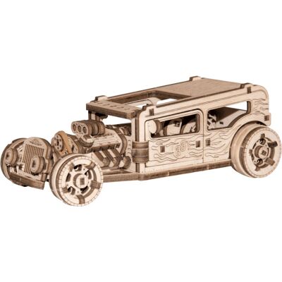 Dřevěný 3D puzzle Hot Rod od Wooden City - Model sady - 141 dílů Dřevěný 3D puzzle Hot Rod od Wooden City - Model sady - 141 dílů