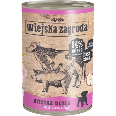 Wiejska Zagroda - Holistique - 94% viande - Nourriture humide pour chiens - Publicité Wiejska Zagroda - Holistique - 94% viande - Nourriture humide pour chiens - Publicité