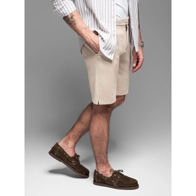 Ombre Herre Slank Fit Korte Shorts - struktureret melange strikkestof Ombre Herre Slank Fit Korte Shorts - struktureret melange strikkestof