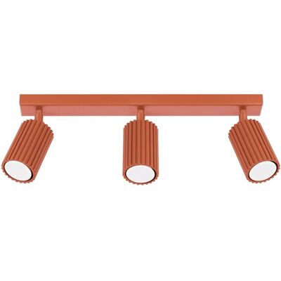 Sollux Lighting Karbon Minimalist Spotlight Bar 3 Light Red Ochre - Lighting Fixture Sollux Lighting Karbon Minimalist Spotlight Bar 3 Light Red Ochre - Lighting Fixture
