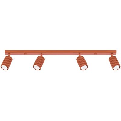 Sollux Lighting Karbon Barre de Spotlights Minimaliste 4 Lumières Ocre Rouge - Lampe de Plafond - Publicité Sollux Lighting Karbon Barre de Spotlights Minimaliste 4 Lumières Ocre Rouge - Lampe de Plafond - Publicité