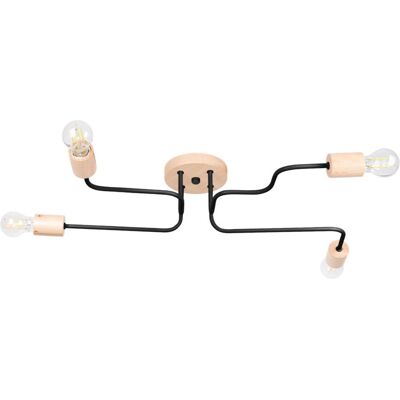 Sollux Lighting Timbo Loft Semi Flush Ceiling 4 Light Black - Ceiling Light Sollux Lighting Timbo Loft Semi Flush Ceiling 4 Light Black - Ceiling Light