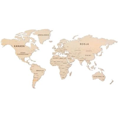 MAPA MUNDIAL - World Map - 180 cm - Birch plywood - Mapa ścienna MAPA MUNDIAL - World Map - 180 cm - Birch plywood - Mapa ścienna