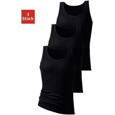 H.I.S Doppelripp Tanktop - Herren, Gr. 6, schwarz, 3er-Pack H.I.S Doppelripp Tanktop - Herren, Gr. 6, schwarz, 3er-Pack