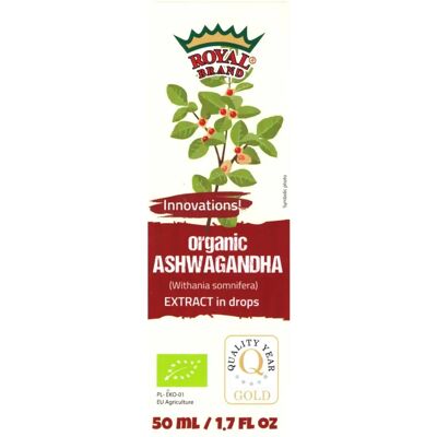 Extrait d'Ashwagandha Bio - Royal Brand 50ml Supplément - Publicité Extrait d'Ashwagandha Bio - Royal Brand 50ml Supplément - Publicité