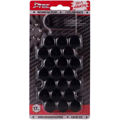 J-Tec Black 17mm Wheel Cover Set - Wheel Locking Cover J-Tec Black 17mm Wheel Cover Set - Wheel Locking Cover