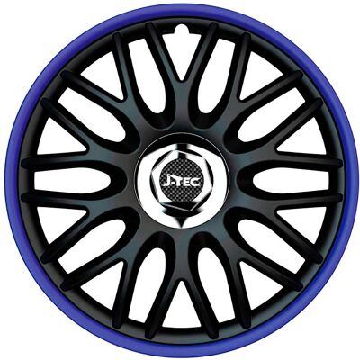J-Tec 4-delige wielkapselset - Zwart/Blauw - 13 Inch J-Tec 4-delige wielkapselset - Zwart/Blauw - 13 Inch