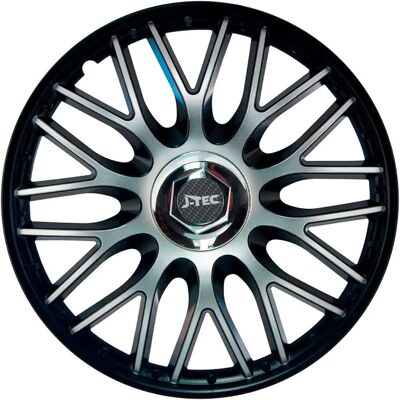 Coprivolanti J-Tec - 13 Pollici - Nero + Anello Cromato Coprivolanti J-Tec - 13 Pollici - Nero + Anello Cromato