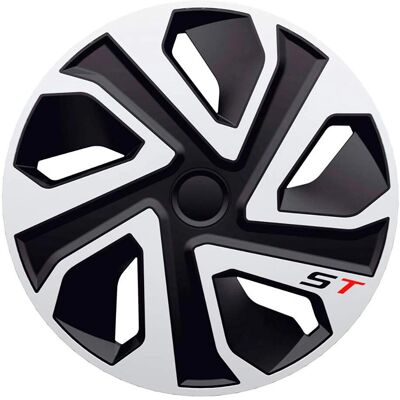 J-Tec 14 Zoll Radkappen - Set aus 4, Silber / Schwarz J-Tec 14 Zoll Radkappen - Set aus 4, Silber / Schwarz
