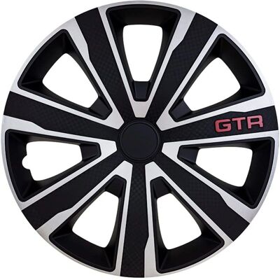 Copertura Ruota J-Tec GTR Carbon 16 Pollici - Argento / Nero - Copertura Ruota Copertura Ruota J-Tec GTR Carbon 16 Pollici - Argento / Nero - Copertura Ruota