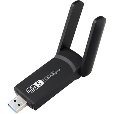 Verk Group AC1200 WiFi-sovitin - Kaksitaajuus, Musta Verk Group AC1200 WiFi-sovitin - Kaksitaajuus, Musta