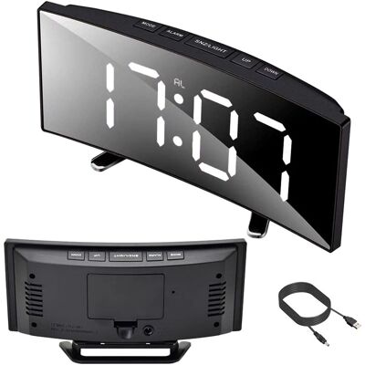 Mobil o Teknik DT-6507 - Herätyskello, Peili, Yölamppu - Musta Mobil o Teknik DT-6507 - Herätyskello, Peili, Yölamppu - Musta