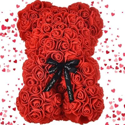 Generisk Rosenbamse - Kunstige Roser Plysdyr - 17x17x24 cm Generisk Rosenbamse - Kunstige Roser Plysdyr - 17x17x24 cm