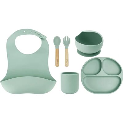 MoMi Kinderteller-Set - Silikon, Grün, ab 6 Monate MoMi Kinderteller-Set - Silikon, Grün, ab 6 Monate