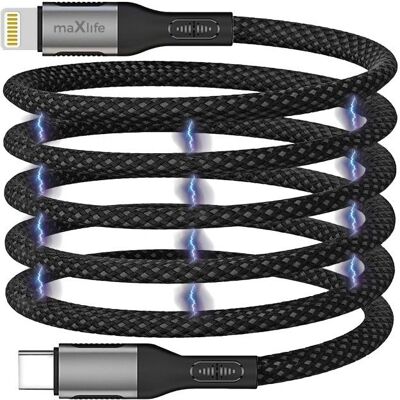 Magnetický USB-C na Lightning kabel Maxlife MXUC-11 - 27W - 1,0m Magnetický USB-C na Lightning kabel Maxlife MXUC-11 - 27W - 1,0m