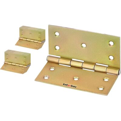 KOTARBAU - Hinges - 10 pcs - 100mm x 100mm - Golden Zincate - Mitered Edges - Furniture & Cabinets KOTARBAU - Hinges - 10 pcs - 100mm x 100mm - Golden Zincate - Mitered Edges - Furniture & Cabinets