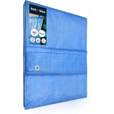 KOTARBAU - BâcheProtectionExt - 2x2 m - Bleu 75 G/m² - Tarp KOTARBAU - BâcheProtectionExt - 2x2 m - Bleu 75 G/m² - Tarp