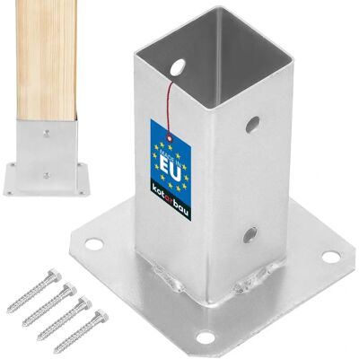 Pied de poteau en acier KOTARBAU - Galvanisé 60x60mm pour poteaux en bois - Publicité Pied de poteau en acier KOTARBAU - Galvanisé 60x60mm pour poteaux en bois - Publicité