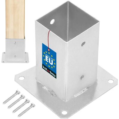 Support de poteau galvanisé Kotarbau - 80x80mm - Support de clôture - Publicité Support de poteau galvanisé Kotarbau - 80x80mm - Support de clôture - Publicité