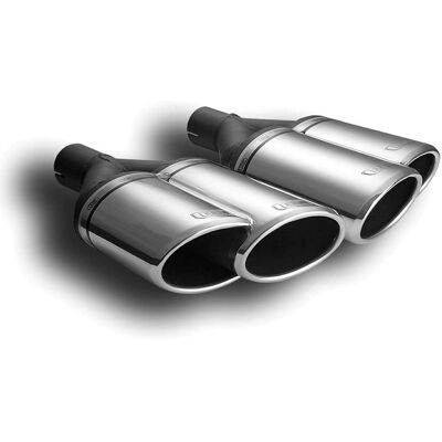 AutoStyle USN256r Double Oval Exhaust Tip - 160x65mm - 200mm - 50mm Mounting AutoStyle USN256r Double Oval Exhaust Tip - 160x65mm - 200mm - 50mm Mounting