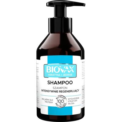 Shampoing à la kératine et soie Biovax - Soin capillaire - Publicité Shampoing à la kératine et soie Biovax - Soin capillaire - Publicité