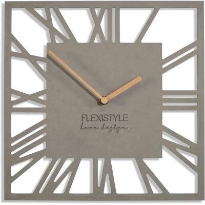 FLEXISTYLE - Horloge murale carré 30cm, silencieuse, moderne loft FLEXISTYLE - Horloge murale carré 30cm, silencieuse, moderne loft
