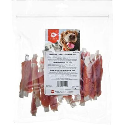 Maced kyckling- och fiskspett - Hundsnacks - 500g Maced kyckling- och fiskspett - Hundsnacks - 500g