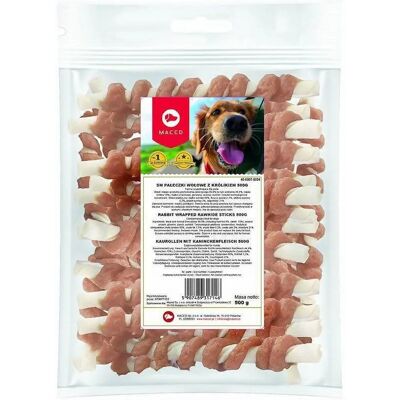 Maced Hundgodis - Råhudar med kanin - 500 g Maced Hundgodis - Råhudar med kanin - 500 g