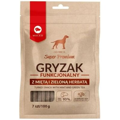 FERMACELL Makedón pulykas snack menta és zöld tea - 100g FERMACELL Makedón pulykas snack menta és zöld tea - 100g