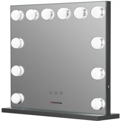 Humanas - HS-HM02 - Czarny - 55x45 cm - Lustro do makijażu Humanas - HS-HM02 - Czarny - 55x45 cm - Lustro do makijażu