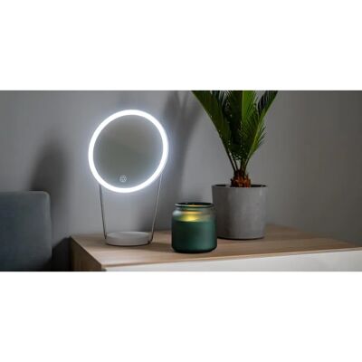 Lustro do makijażu LED białe Humanas - Średnica 20cm Lustro do makijażu LED białe Humanas - Średnica 20cm