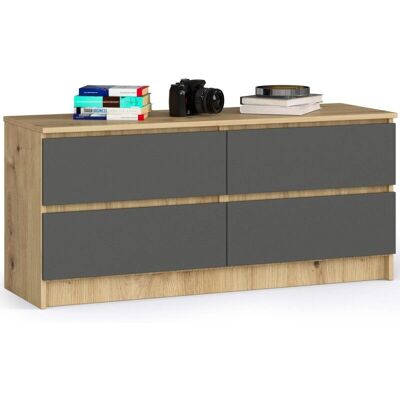 AKORD K-120 Harmaa 4-lokeroa Moderni Lipasto - Huonekalut AKORD K-120 Harmaa 4-lokeroa Moderni Lipasto - Huonekalut