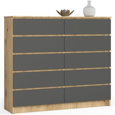 AKORD - K140 - Chêne Artisan - 138x40x121 cm - Commode - Publicité AKORD - K140 - Chêne Artisan - 138x40x121 cm - Commode - Publicité