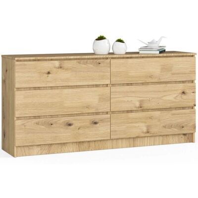 AKORD Eiche 160cm Moderne grifflose Kommode - Stauraum Möbel AKORD Eiche 160cm Moderne grifflose Kommode - Stauraum Möbel