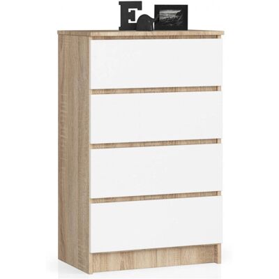 AKORD K60 Weiße 4-Schubladen Kommode - Kommode AKORD K60 Weiße 4-Schubladen Kommode - Kommode