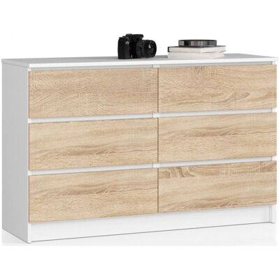 AKORD K120 Weiß 6-Schubladen Kommode - Kommode AKORD K120 Weiß 6-Schubladen Kommode - Kommode