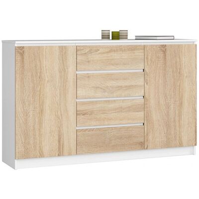 AKORD Modern Kommode - Weiß, Eiche - 160cm AKORD Modern Kommode - Weiß, Eiche - 160cm