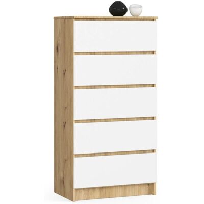 Akord K60 Weiße 5-Drawer Kommode - Kommode Akord K60 Weiße 5-Drawer Kommode - Kommode