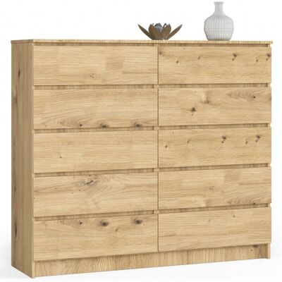 AKORD Roble K140 Cómoda 10 Cajones - Muebles AKORD Roble K140 Cómoda 10 Cajones - Muebles