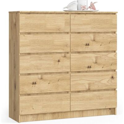 AKORD Roble 120cm 10 Cajones Cómoda - Muebles AKORD Roble 120cm 10 Cajones Cómoda - Muebles