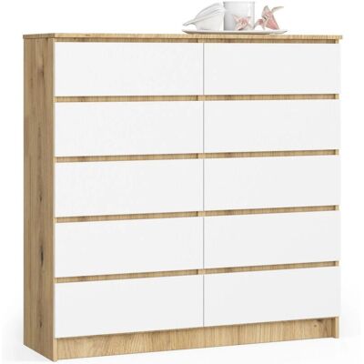 Cómoda Escandinava Blanca Akord K120 - 10 Cajones Cómoda Escandinava Blanca Akord K120 - 10 Cajones
